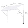 Tenda da Sole a Bracci, con Manovella e Struttura Telescopica, 3x1.5m (Bianco)
