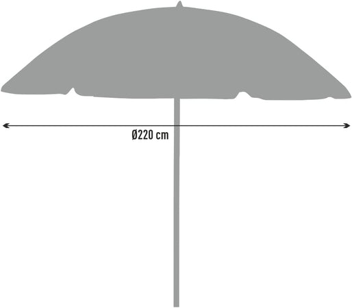 Ombrellone Spiaggia Antivento 16 stecche in fibra di vetro Struttura Alluminio Anti UV 220 Blu