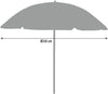 Ombrellone Spiaggia Antivento 16 stecche in fibra di vetro Struttura Alluminio Anti UV 220 Grigio