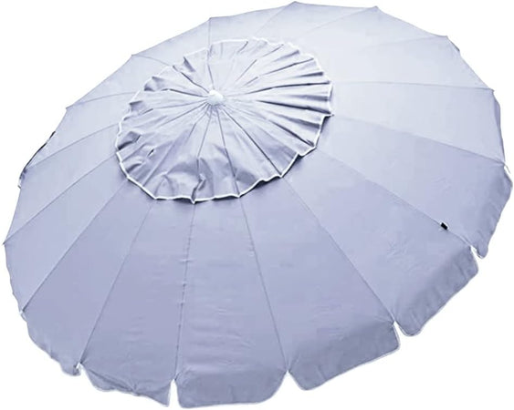 Ombrellone Spiaggia Antivento 16 stecche in fibra di vetro Struttura Alluminio Anti UV 220 Grigio
