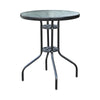 Tavolo Rotondo in Vetro Temperato, da Giardino, Φ60 x 70cm (Nero)