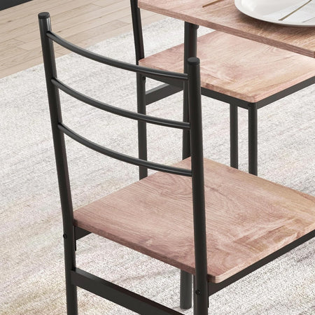 Set Tavolo e Sedie 5pz Salvaspazio Rettangolare 110x70x75 cm e 4 Sedie (Marrone e Nero)
