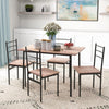 Set Tavolo e Sedie 5pz Salvaspazio Rettangolare 110x70x75 cm e 4 Sedie (Marrone e Nero)