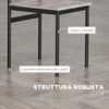 Set Tavolo e Sedie 5pz Salvaspazio Rettangolare 110x70x75 cm e 4 Sedie (Marrone e Nero)