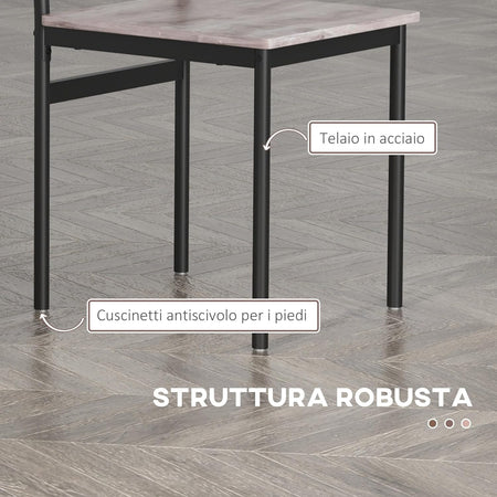 Set Tavolo e Sedie 5pz Salvaspazio Rettangolare 110x70x75 cm e 4 Sedie (Marrone e Nero)
