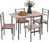 Set Tavolo e Sedie 5pz Salvaspazio Rettangolare 110x70x75 cm e 4 Sedie (Marrone e Nero)