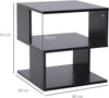 Tavolino da Salotto Basso a 3 Ripiani, In Legno, Moderno Nero, 40x40x43cm