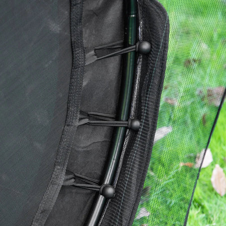 Tappeto Elastico con Rete, Bordo Imbottito e Corde Elastiche, Φ140x160cm (Blu)