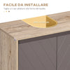Armadietto Sottolavabo in MDF, con 2 Ante e 2 Mensole Regolabili, 60 x 30 x 60cm