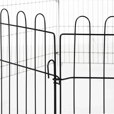 Recinto Gabbia per Animali Domestici in Acciaio Φ180 x 61cm (Nero)