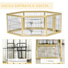 Box per Cani, Recinto 6 Pannelli con Porta e Doppi Fermi, 6 x 70x62cm