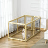 Box per Cani, Recinto 6 Pannelli con Porta e Doppi Fermi, 6 x 70x62cm