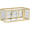 Box per Cani, Recinto 6 Pannelli con Porta e Doppi Fermi, 6 x 70x62cm