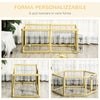 Box per Cani, Recinto 6 Pannelli con Porta e Doppi Fermi, 6 x 70x62cm