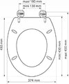 Copri Water Sedile Tavoletta WC Universale Bagno in Legno MDF Decoro Doggywow 44x37.5cm