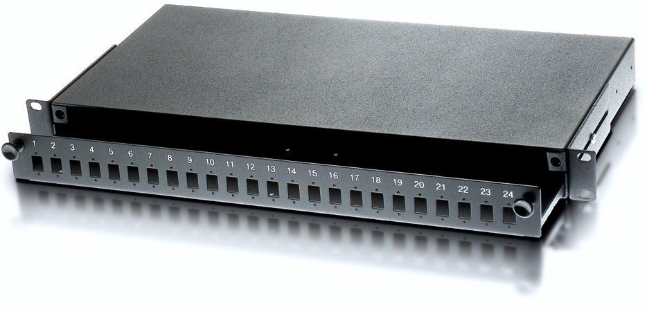 Cassetto Rack 19'' Fibra Ottica 24 porte LC Duplex/SC Simplex Nero