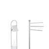 Piantane da Bagno kit 2pz Portarotolo Porta scopino Porta Asciugamani 3 Bracci Grigio