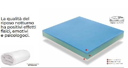 Materasso 3 Strati Sfoderabile Memory Gel, Foam e Poliflex 80x190 cm