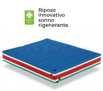 Materasso Terapia 5 strati Memory Sfoderabile Breeze, Poliflex, Waterlily, ErgoFlex (80x190cm)
