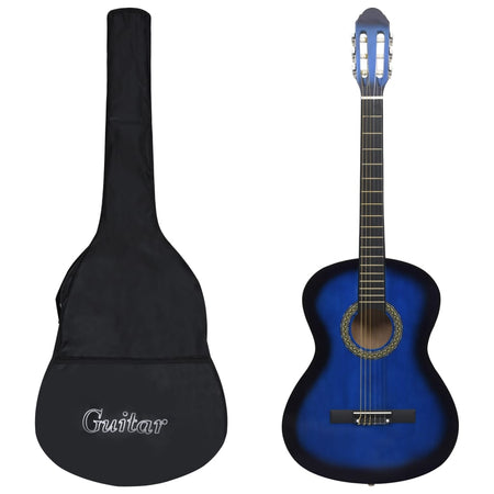 Chitarra Classica per Principianti con Custodia Blu 4/4 39 in Legno di Tiglio