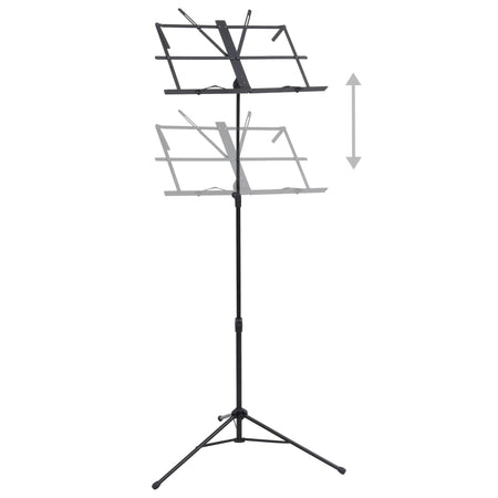 Leggio Musicale per Spartiti Supporto da terra in Acciaio Regolabile Nero