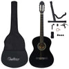Chitarra Classica con 12 Pezzi Accessori per Principianti Nera 4/4 39 in Legno