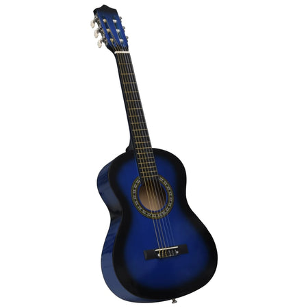 Chitarra Classica con 8 Pezzi Accessori per Principianti Blu 1/2 34 in Legno