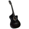 Chitarra Classica Acustica Cutaway Western con 6 Corde Nera 38 in Legno