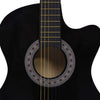 Chitarra Classica Acustica Cutaway Western con 6 Corde Nera 38 in Legno