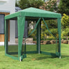 Tenda per Feste con 4 Pareti Laterali in Rete Verde HDPE Telaio in Ferro 2x2 m