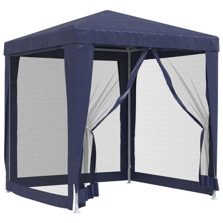 Tenda per Feste con 4 Pareti Laterali in Rete Blu HDPE  2x2 m