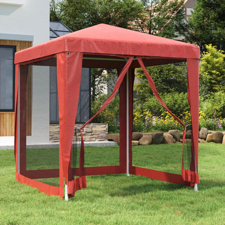 Tenda per Feste con Pareti Laterali in Rete HDPE Telaio in Ferro 2x2 m