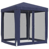 Tenda per Feste con 4 Pareti Laterali in Rete Blu HDPE  2x2 m