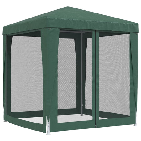 Tenda per Feste con 4 Pareti Laterali in Rete Verde HDPE Telaio in Ferro 2x2 m