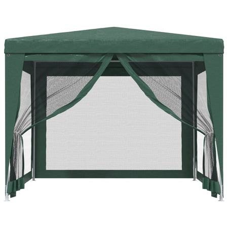 Tenda per Feste con 4 Pareti Laterali in Rete Verde HDPE Resistente ai Raggi UV