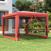 Tenda per Feste con Pareti Laterali in Rete Rossa HDPE Resistente All' acqua