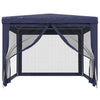 Tenda per Feste con 4 Pareti Laterali in Rete Blu HDPE 3x4 m Rivestimento Ferro
