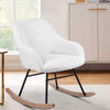 Sedia Dondolo Poltrona Relax Tessuto Imbottito Stile Moderno 60x78x78cm, Bianco