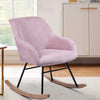 Sedia Dondolo Poltrona Relax Tessuto Imbottito Stile Moderno 60x78x78cm Rosa