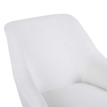 Sedia Dondolo Poltrona Relax Tessuto Imbottito Stile Moderno 60x78x78cm, Bianco