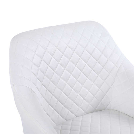Sedia Dondolo Poltrona Relax Tessuto Trapuntato Stile Moderno 75x58x80cm, Bianco