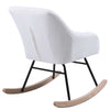 Sedia Dondolo Poltrona Relax Tessuto Imbottito Stile Moderno 60x78x78cm, Bianco