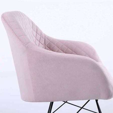 Sedia Dondolo Poltrona Relax Tessuto Trapuntato Stile Moderno 75x58x80cm, Rosa