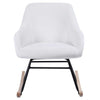 Sedia Dondolo Poltrona Relax Tessuto Imbottito Stile Moderno 60x78x78cm, Bianco