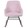 Sedia Dondolo Poltrona Relax Tessuto Imbottito Stile Moderno 60x78x78cm Rosa