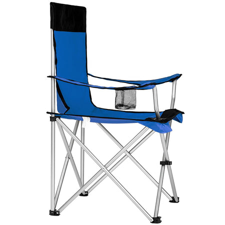 Sedia Pieghevole da Campeggio con Borsa Spiaggia Esterno Leggera Salvaspazio Blu