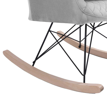 Sedia Dondolo Poltrona Relax Tessuto Trapuntato Stile Moderno 75x58x80cm, Grigio