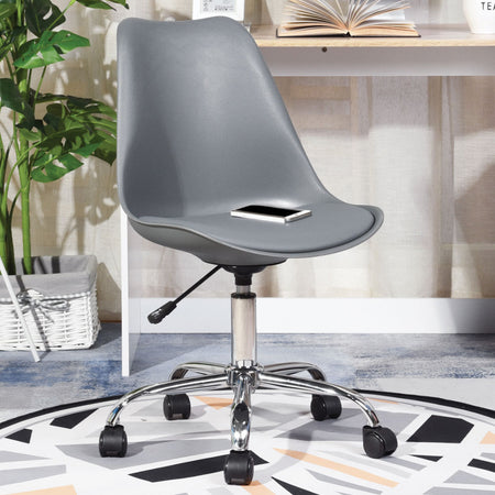 Sedia Poltrona Scrivania Base in Acciaio Ufficio Cameretta Design Moderno Grigio