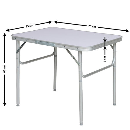 Tavolino PIC NIC Pieghevole in Alluminio 75x55 H60cm Ideale per Campeggio e Gite