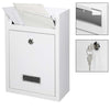 Cassetta Postale in Acciaio Buca per Lettere Interno Esterno Doppia Chiave Bianco
